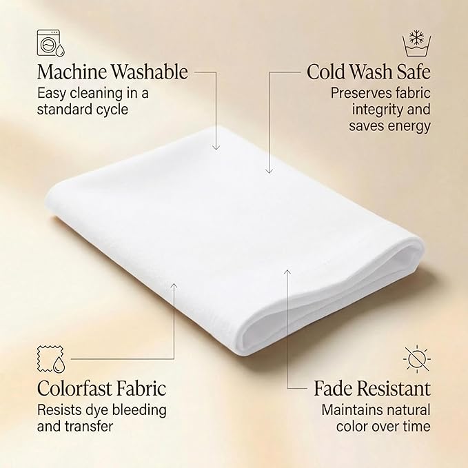 ACCENTHOME Cloth Napkins Set of 6 18x18 inch 100% Cotton Dinner Napkin Washable Hotel Quality Reusable Kitchen & Table Linen for Fall Thanksgiving Family Dinners Weddings & Everyday Use - White