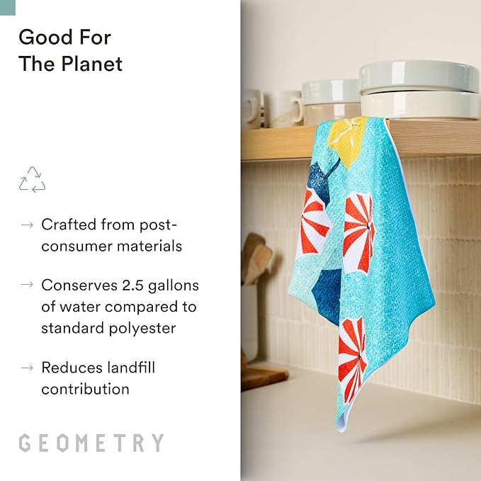 GEOMETRY Spring Kitchen Towels - Quick Dry Microfiber Cloth Spring & Summer Dish Towels for Kitchen Drying - Premium Quick Dry Towel - Cute Bananas, 18" x 30" - 1-Pack
