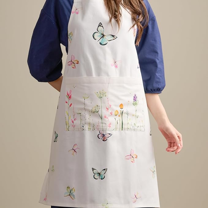 Maison d' Hermine 100% Cotton Apron for women with Pocket Kitchen Chef Apron for Men Cooking Mothers Day Gifts
