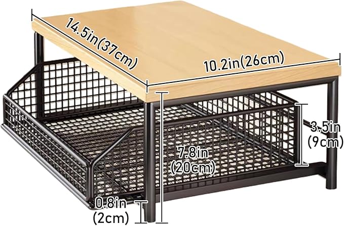 Funecy Coffee Pod Drawer Holder,Coffee Machine Storage Rack,Home Kitchen Counter Coffee Bar Organizer,Storage Basket Drawer (Black)