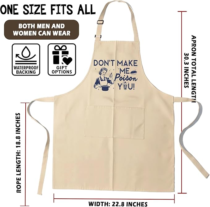 Funny Aprons for Women - Baking Gift for Women, Mothers Day Christmas Birthday Gifts, Perfect for Cooking, Bartending