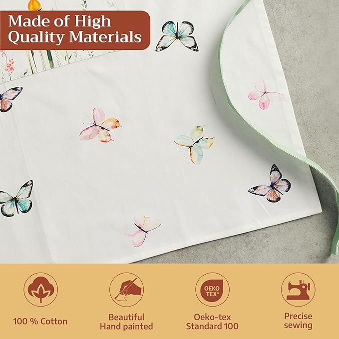 Maison d' Hermine 100% Cotton Apron for women with Pocket Kitchen Chef Apron for Men Cooking Mothers Day Gifts