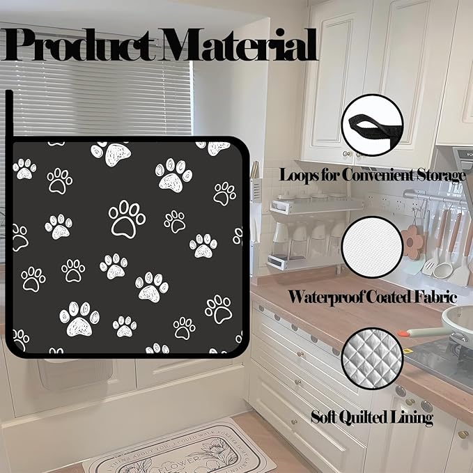 Cute Cat Dog Paw Pot Holders Set of 2,Kitchen Heat Resistant Potholder for Microwave Cooking Baking Oven and BBQ