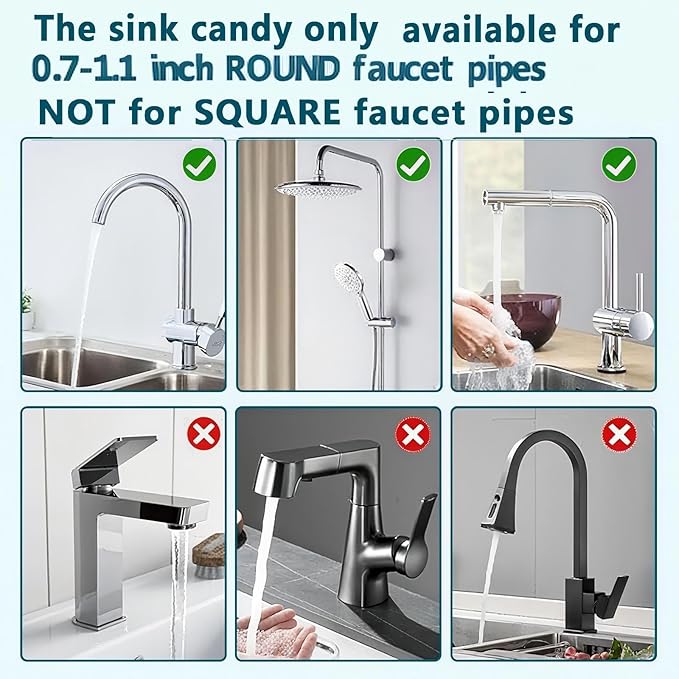 Upgrade Kitchen Sink Faucet Organizer, New Multifunction Organizer Rack for Kitchen Adjustable Dish Sponge Holder Over Faucet Sink for 0.7-1.1" Round Water Pipe (Silver, Right)