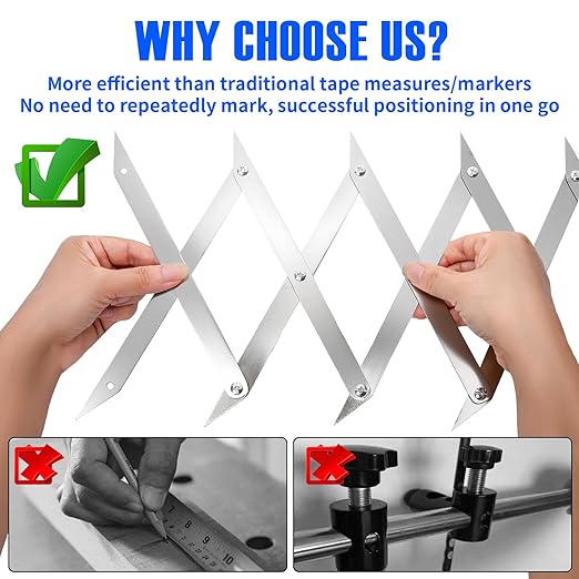 12 Point Center Finder Pro – Precision Measuring Tool for Woodworking, Welding & DIY Projects (Silver 12 Point)