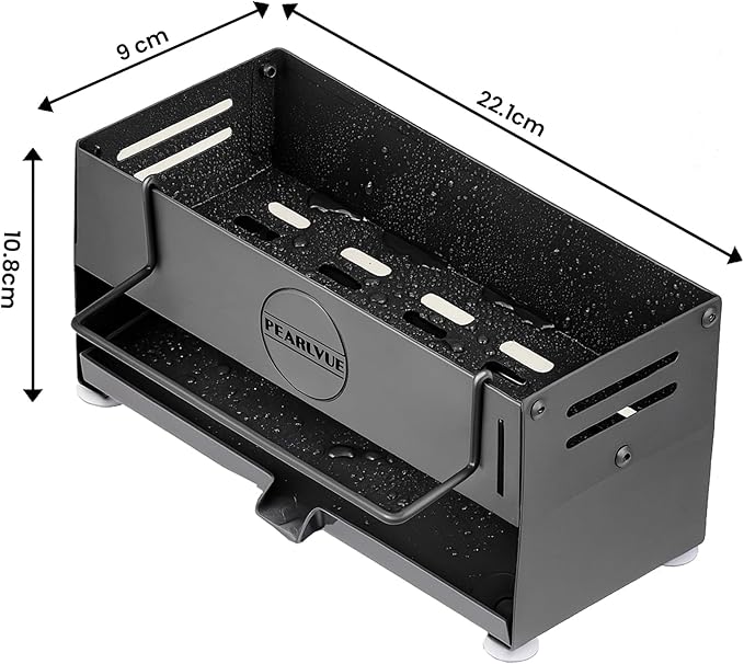 Sink Caddy Organizer - Rustproof 304 Stainless Steel Kitchen Countertop Organizers and Storage Essentials - Multi-Purpose Pull-Out Storage Organizers for Bathroom & Kitchen (black)