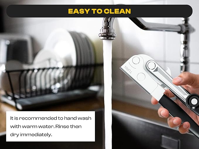 Heavy Duty Can Opener with Magnet – Commercial Can Opener Manual for Seniors, Hand Held, Sharp Blade, Smooth Edge – Folding Knob for Easy Storage, Built in Bottle Opener