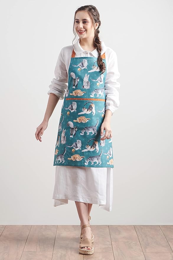 Maison d' Hermine 100% Cotton Apron for women with Pocket Kitchen Chef Apron for Men Cooking Mothers Day Gifts