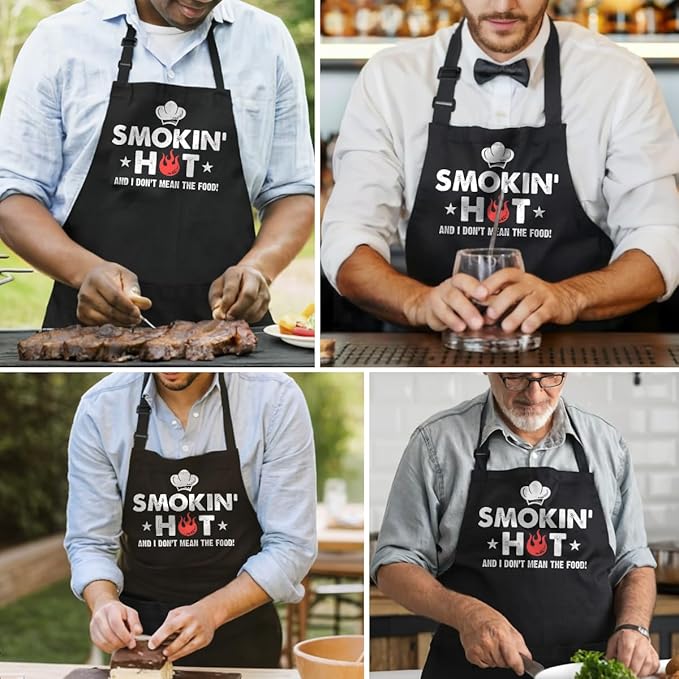SANDJEST Funny Apron for Dad - Birthday Father’s Day Cooking Grilling Gifts for Mens