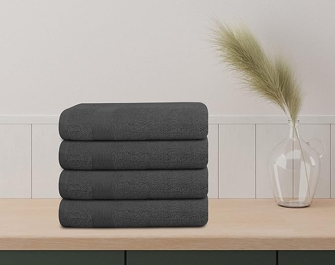 Premium Hand Towels Pack of 6 (16" x 30”) 100% Combed Ring Spun Cotton | Highly Absorbent Hand Towels Set | Ultra Soft for Home, Gym & Spa (Grey)