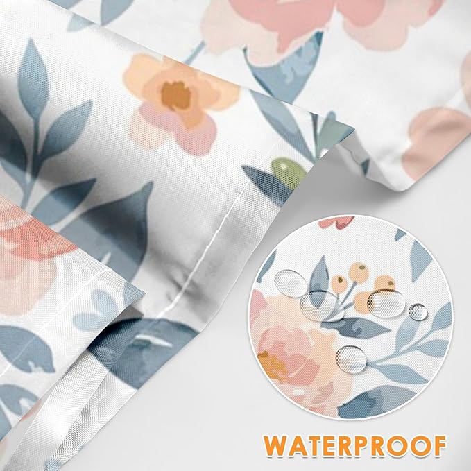 Britimes Apron Home Kitchen Cooking Baking Gardening for Women Men With Pockets Romantic Floral Flower Rose Pink 32x28 inch