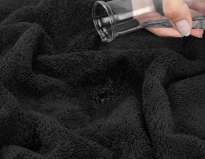 24 Pack Premium Hand Towels – 100% Cotton, Soft & Highly Absorbent – 16x27 Inches, Black Bulk Towels for Bathroom, Spa, Gym & Daily Use