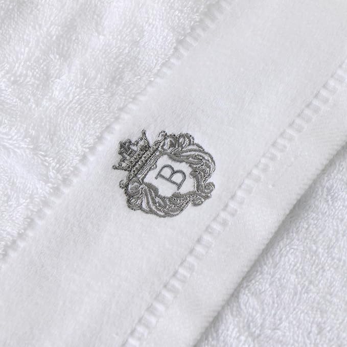 Luxury Bathroom Super Soft and Highly Absorbent Premium 100% Cotton Bath Towel Set for Gifts (White-B)