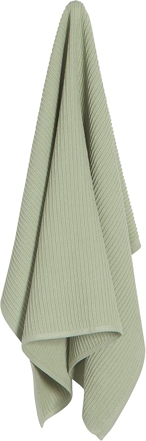 Now Designs Ripple Cotton Dish Towels Sage 18 x 28in, Set of 2