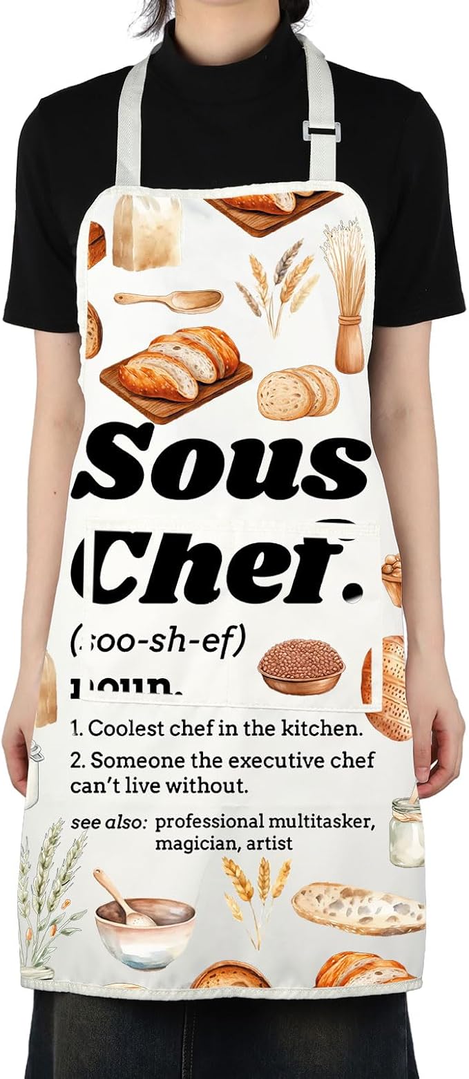 VAMSII Sous Chef Apron Gift for Chefs Cooking Lover Gift BBQ Griller Culinary Gift Pastry Sous Chef Gift Baking Themed Gift
