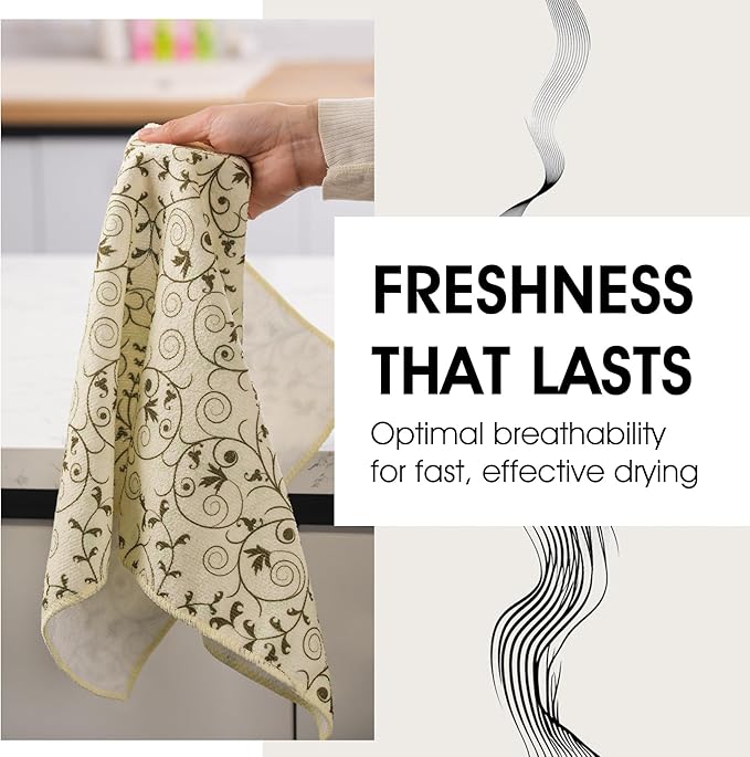 Microfiber Kitchen Towels 11.8" X 23.6" (3 Pack) Quick Dry Tea Dish Towel, Ultra Absorbent Reusable Cleaning Dishcloths, Lightweight Sustainable Decorative Hand Towels Housewarming Gifts