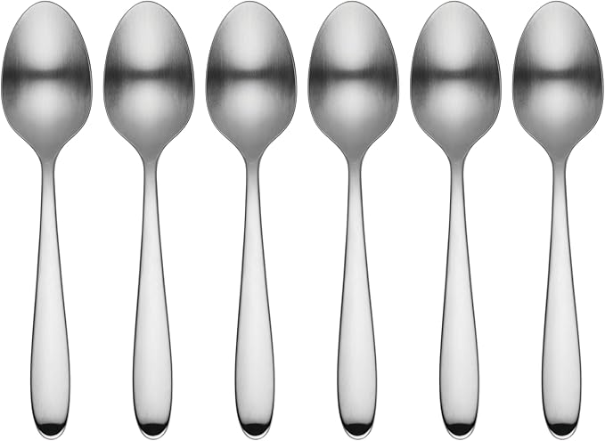 Oneida Silverware Set, Vale Everyday Flatware Dinner Spoons Set Of 6, Service For 6, Soup Spoon, 18/0 Stainless Steel, 7.1 x 1.5-Inch, Dinner Spoon Sets, Dining Spoons (6-Piece, Silver)