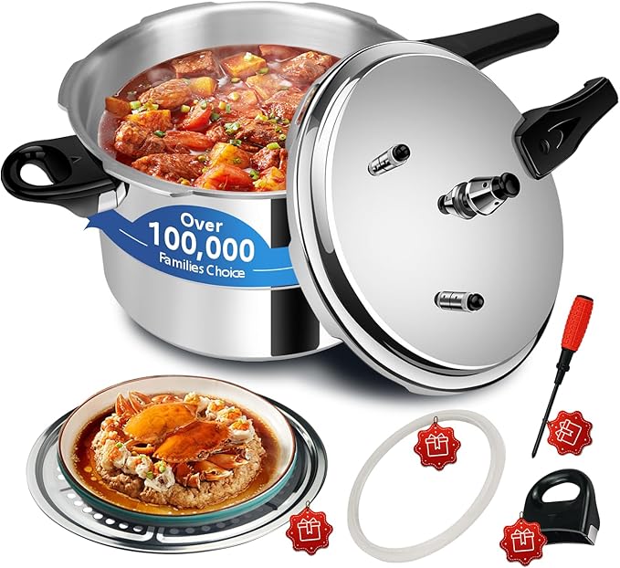 12.68 qt+ Pressure Cooker, olla de Presion,All Stovetops Induction Compatible Thickened Pressure Cooker With Spring ollas de presión para cocinar 12.68 qt