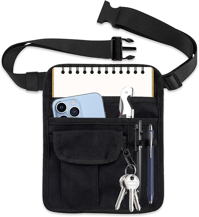 ZMD Server Apron Waist Pouch, Restaurant Waitress Apron with Pockets Utility Belt Women Work Apron Waist Pouch with Adjustable Belt Money Bag Tool Pouch for Hotel, Bar, Gardening, Nursing
