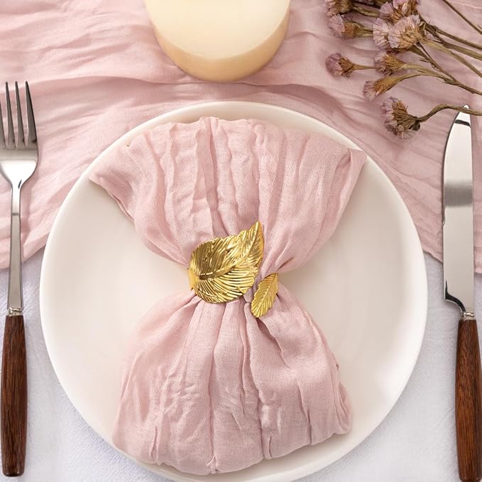20 Pack Dusty Pink Cheesecloth Napkins Cloth Washable Spring Summer Cloth Napkins Set of 20 Bulk 21x21 Inches for Wedding Baby Bridal Shower Birthday Dinner Party Dinner Decor