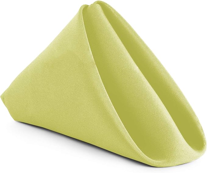 Gee Di Moda Cloth Napkins - 17 x 17 Inch Yellow Dinner Napkins - Set of 12 Soft & Absorbent Washable Fabric Cloth Table Napkins with Hemmed Edges for Hotel Restaurant, Holiday Parties & Wedding