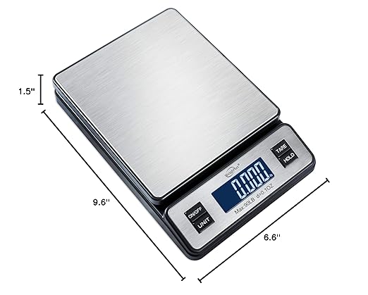 Weighmax W-2809 90 LB X 0.1 OZ Durable Stainless Steel Digital Postal Scale,Shipping Scale with AC Adapter, (Pack of 10)