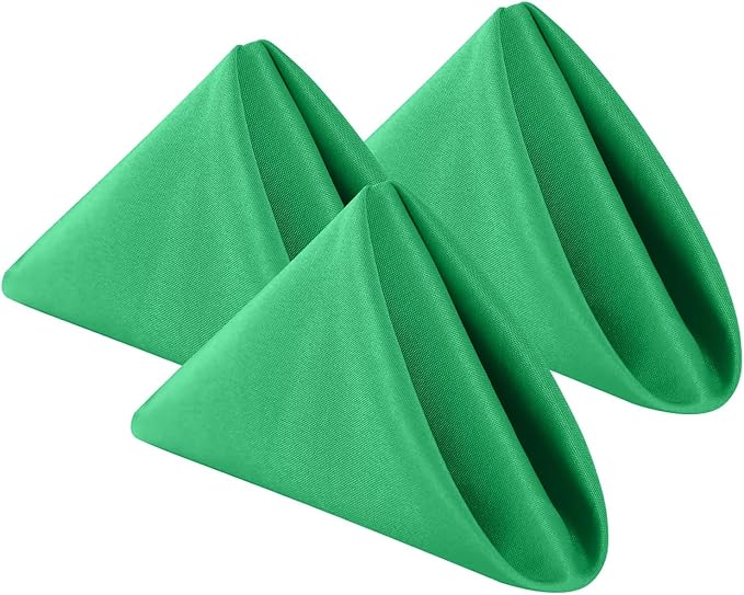 Cloth Napkins 17x17 inch Washable Polyester Dinner Napkins Soft Table Napkins for Wedding Party Dining Banquet(Emerald,100PCS)
