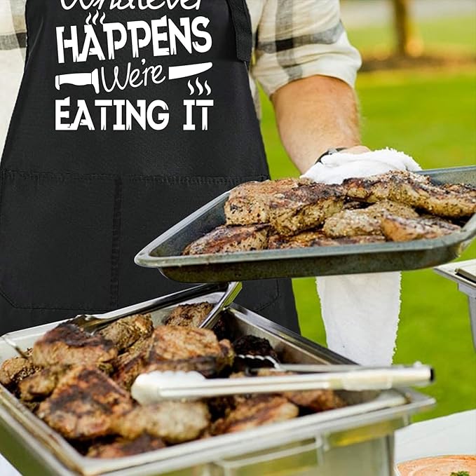 Rosoz Funny Grill Aprons For Men, Dad, Husband, Him - Aprons For Men With Pockets,Father's Day Gifts – BBQ Cooking Chef Apron