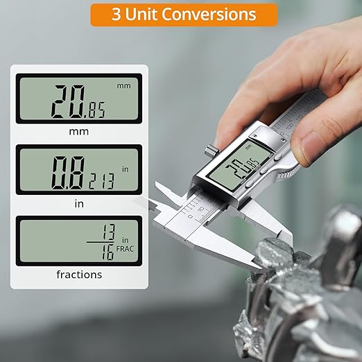 Neoteck 8 inch Digital Caliper and Feeler Gauge Set Stainless Steel LCD Display Digital Caliper Measuring Tool with Fraction/Inch/MM Conversion Used for Inside,Outside Diameter,Depth,Step Measurement