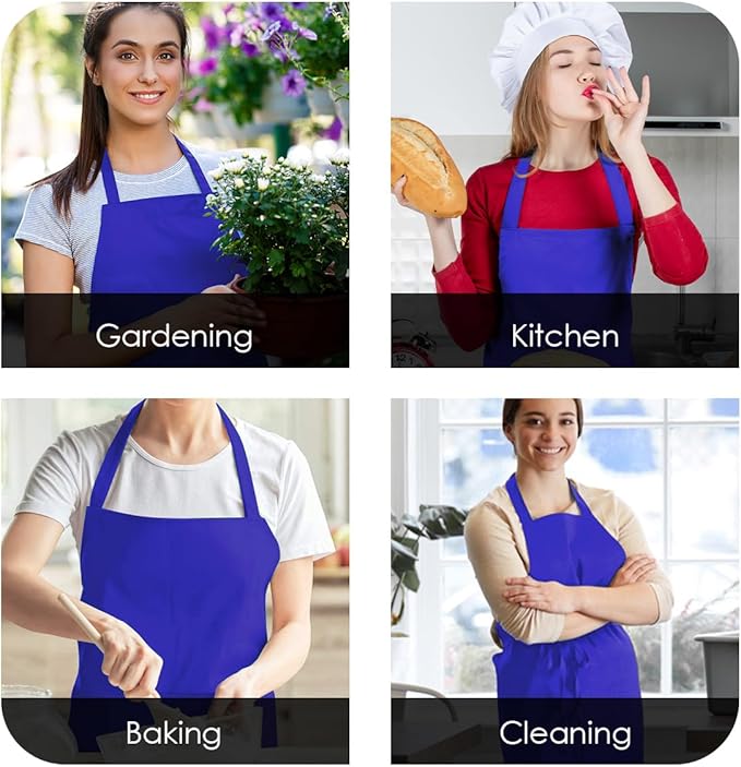 Avalon Kitchen Aprons for Men - 100% Polyester Chef Apron Women with Extra Long Ties - Cooking Aprons for Women & Mens Apron