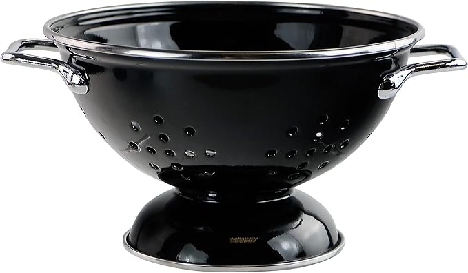 Calypso Basics by Reston Lloyd Powder Coated Enameled Colander, 1 Quart, Black