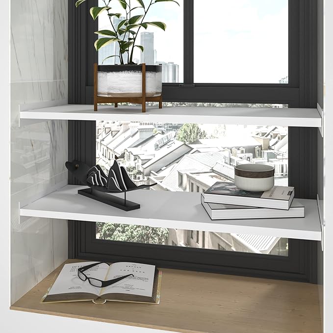 Expandable Closet Shelf Organizer, Adjustable Shelves Organizer, Storage Shelving Rack DIY Divider RV Separator for Cabinet Pantry Wardrobe Cupboard Kitchen, 1 Pack, Large
