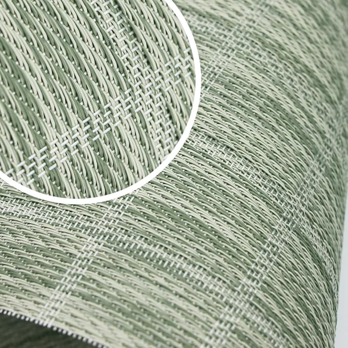 PIGCHCY Countryside Placemats Set of 4 Woven Heat Resistant Placemats Washable Easy to Clean Table Mats for Dining Room and Decor (Pear Green)
