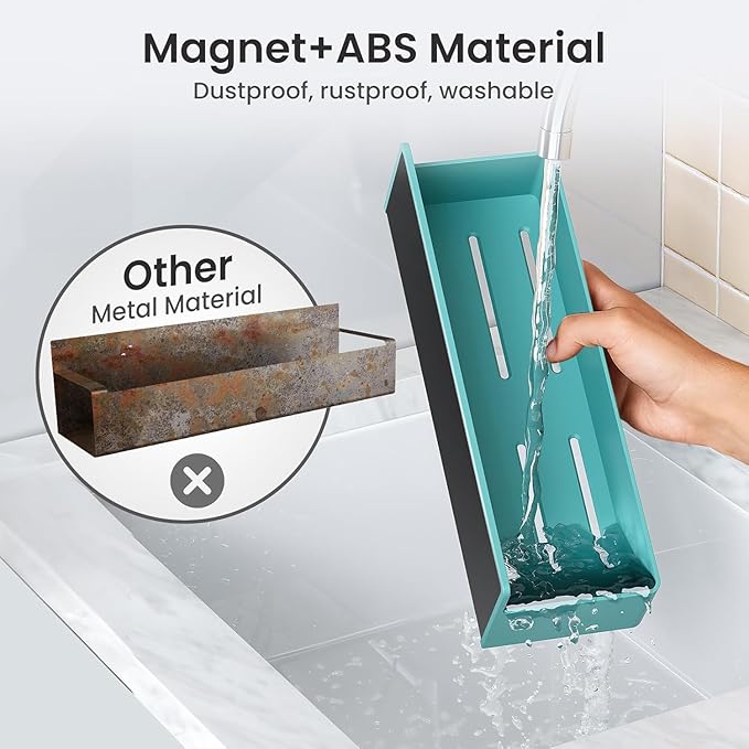 Mystozer Magnetic Spice Rack for Refrigerator, Kitchen Organizer and Storage Shelf, Blue (6 Pack)…