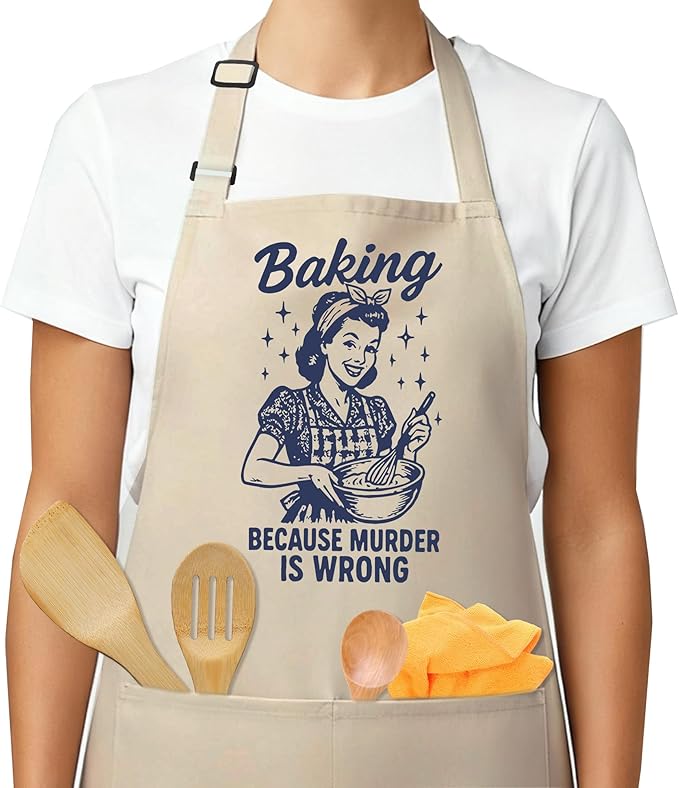 Funny Aprons for Women - Baking Gift for Women, Mothers Day Christmas Birthday Gifts, Perfect for Cooking, Bartending