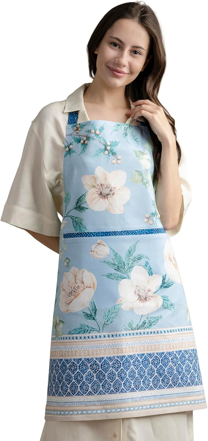 Maison d' Hermine 100% Cotton Apron for women with Pocket Kitchen Chef Apron for Men Cooking Mothers Day Gifts