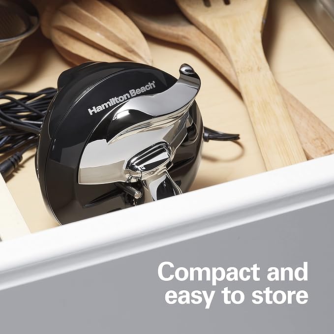 Hamilton Beach Walk 'n Cut Electric Can Opener for Kitchen, Use On Any Size, Automatic and Hand-Free, Cordless & Rechargeable, Easy Clean Removable Blade, Black (76501G)