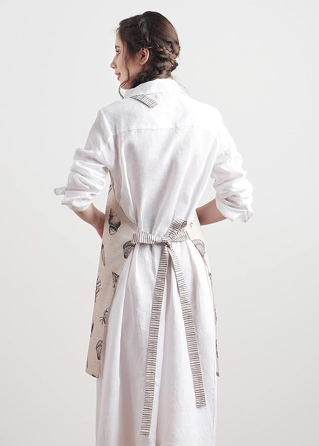Maison d' Hermine 100% Cotton Apron for women with Pocket Kitchen Chef Apron for Men Cooking Mothers Day Gifts