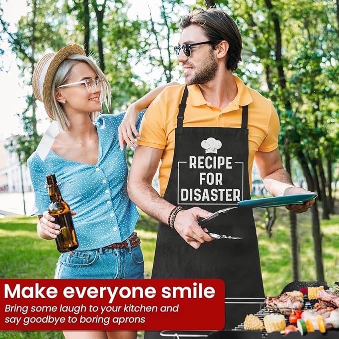 SANDJEST Funny Apron for Dad - Birthday Father’s Day Cooking Grilling Gifts for Mens