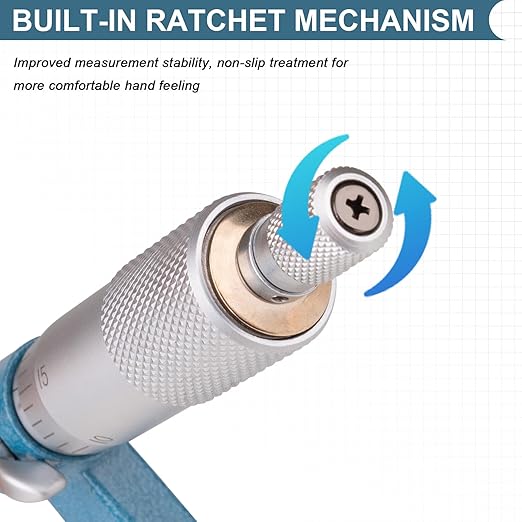 Beaiguna 4PCS Micrometer Set, 0-1"/1-2"/2-3"/3-4" Machinist Outside Micrometer Measuring Tool, Ultra-Precision 0.0001" Graduation Micrometers, Professional Machinist Tools Set