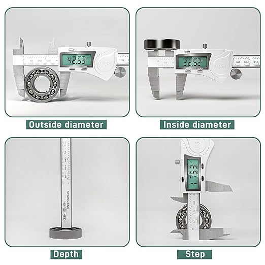 Electronic Digital Vernier Caliper Measuring Tool, IP54 Waterproof Electronic Micrometer Caliper, 150mm/0-6 inch Stainless Steel Vernier Caliper with Large LCD Screen, Inch Metric Conversion