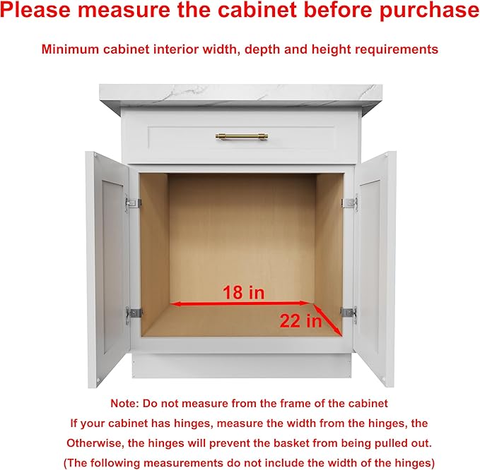 Sikarou Wood Pull Out Cabinet Organizer 2 Tie 17" W x 21" D, Heavy-Duty Sliding Drawers for Inside Cabinets Storage and Organization for Kitchen, Pantry, Bathroom