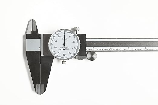 PEC Dial Caliper 0-12 Inch, Stainless Steel Precision Measuring Tool with Shock-Proof Dial, High Accuracy ±0.0015"