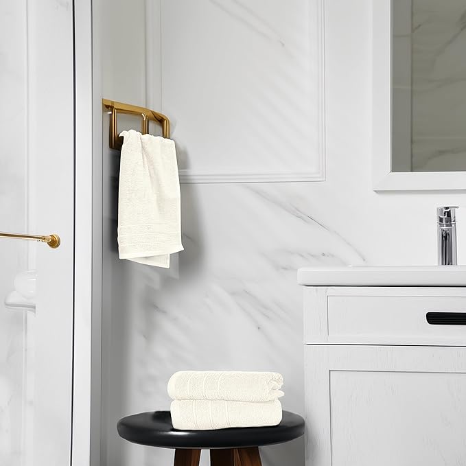 Tens Towels Pack of 6 Hand Towels, 100% Cotton, Lighter Weight, Quick to Dry, 16 x 28 Inches, Super Soft & Absorbent, Perfect for Bathroom & Kitchen, Cream