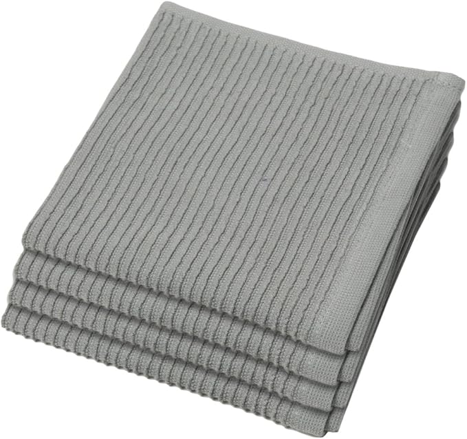 Now Designs Ripple Kitchen Dishcloth London Gray 13 x 13in Set of 4
