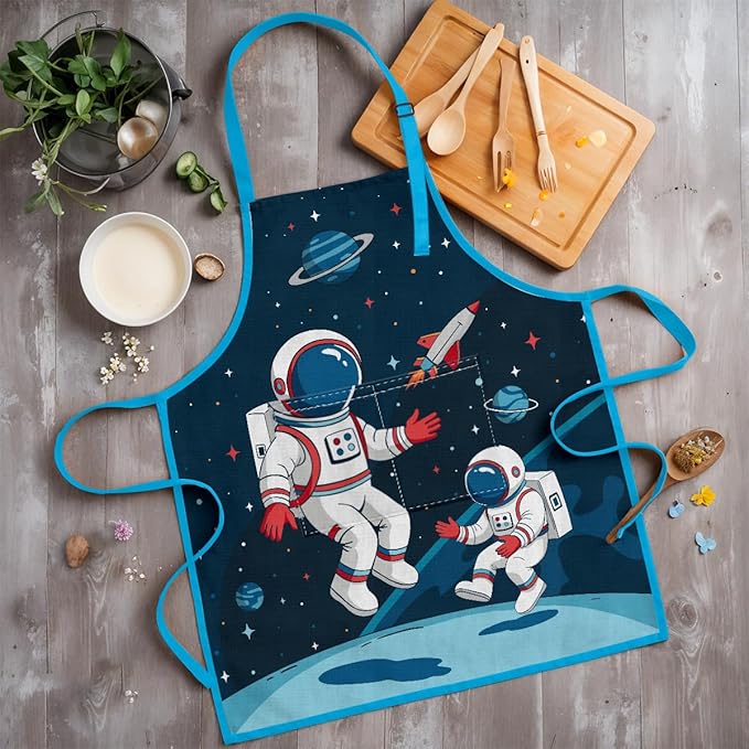 SANDJEST Kids Apron with Chefs Hat Set, Kitchen Apron Gifts