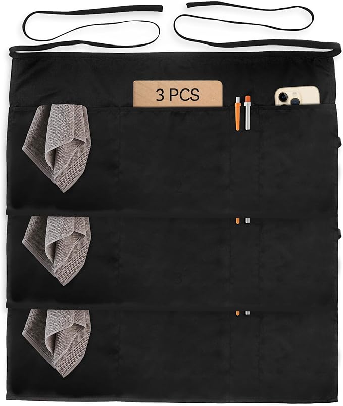 Xeoxarel Aprons with 4 Pockets (Available in 3 Pack / 7 Pack) 23.5'' X 11.5''
