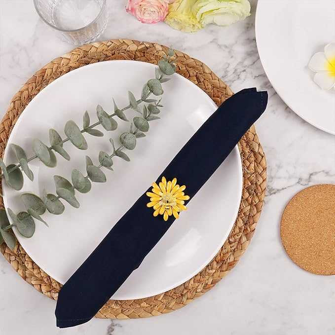 Cloth Napkins Set of 6, 18 x 18 Inches Cotton Washable Table Napkins Reusable Navy Blue Dinner Cloth Napkins for Wedding, Parties, Thanksgiving, Christmas, Kitchen Dining (Navy Blue)