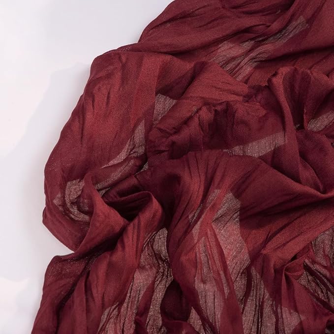 DeZerlor 50 Pack Burgundy Red Cheesecloth Napkins Spring Cloth Napkins Set of 50 Burgundy Dinner Napkins Bulk 21x21 Inches for Wedding Bridal Shower Baby Shower Parties