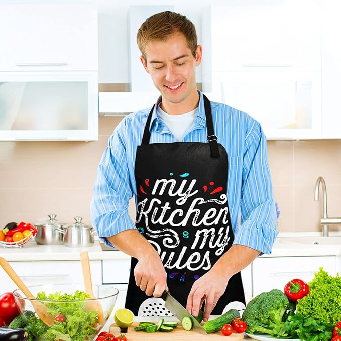 Sosolong Adjustable Waterproof Apron Bib Apron with 2 Pockets Cooking Kitchen Aprons for Women Men Chef